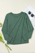 Asymmetric Exposed Seam Detail Drop Shoulder Crew Neck Pullover Top